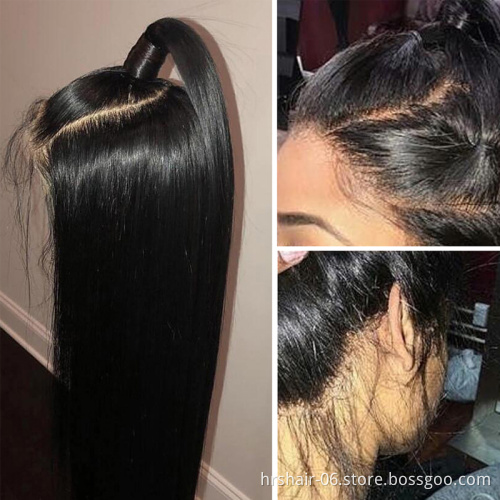 360 Lace Frontal Wig Pre Plucked 150% Silk Straight Full Lace Human Hair Wigs 360 Lace Front Human Hair Wigs For Black Women